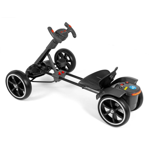 Elektrický gokart BOLT, detská motokára s diaľkovým ovládaním, LED, Bluetooth, čierné
