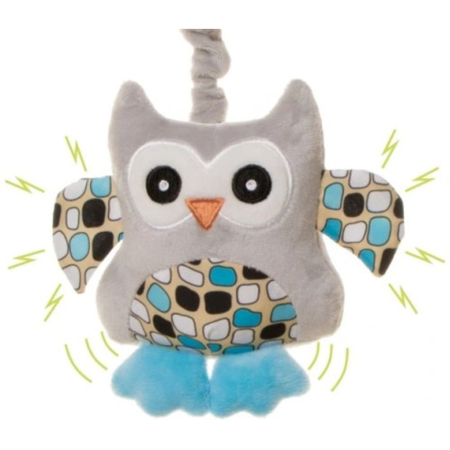 4Baby Závesná plyšová hračka s pískatkom, Sova, ružová