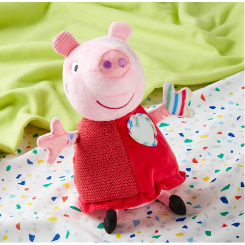 Zmyslová edukačná hračka PEPPAPIG, plyšová, 12,5 cm, červená