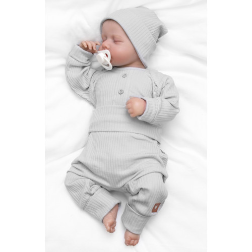 Rebrovaná rastúca súprava 3D, Baby Boy - šedá
