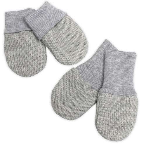 Pletené dojčenské rukavičky veľ. 56/68 - 1 pár, sivý melírok