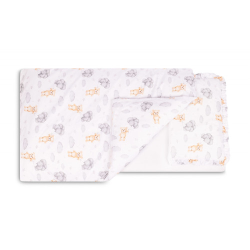 Obliečky do postieľky 135x100, 40x60cm, Medvedík šedý