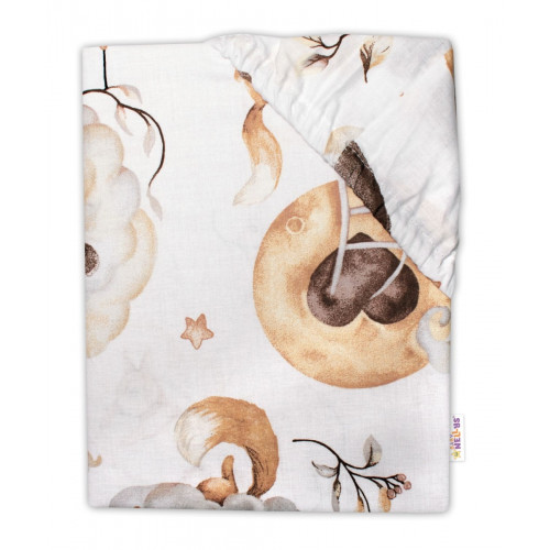 6-dielna výhod. sada s darčekom pre bábätko Baby Nellys, 120x90 Zvířátka na mráčku, bežová