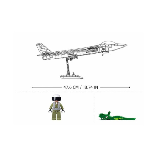 Sluban Army Model Bricks Neviditeľné lietadlo J-20 s kovovým povlakom