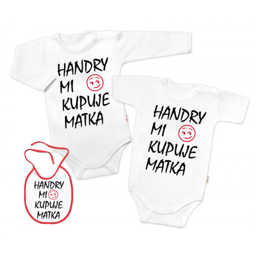 Body dlhý rukáv Handry mi kupuje matka, Baby Nellys, biele, veľ. 80