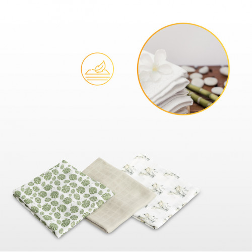 Bambusové plienky, 70x80 - 3ks v balení - Sloník