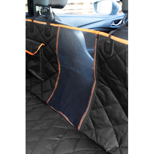 Ochranná autodečka pre psa 200 × 143 cm – vodoodpudivá, na zadné sedadlá, čierna