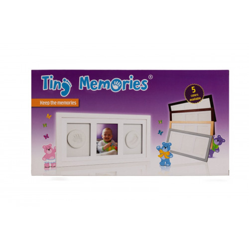 Trojrámik, Baby odtlačok v rámčeku - darčeková sada pre bábätko - biela