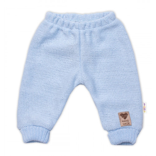 Pletené dojčenské nohavice Hand Made Baby Nellys, modré, veľ. 80/86
