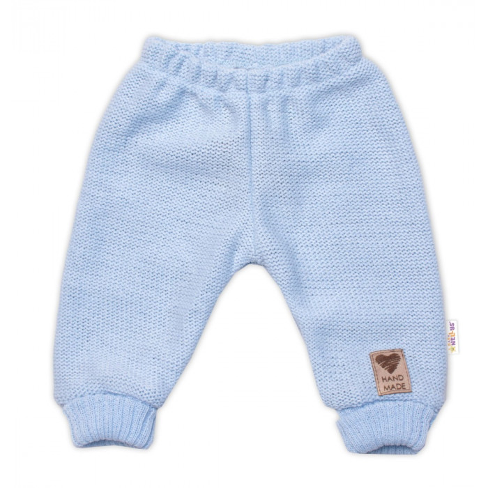 Pletené dojčenské nohavice Hand Made Baby Nellys, modré, veľ. 80/86