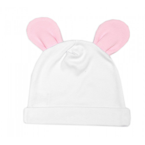 Rebrovaná sada, Star 5D, body, polodupačky, kabátik, čiapka, rukavice - rúžová, biela,68