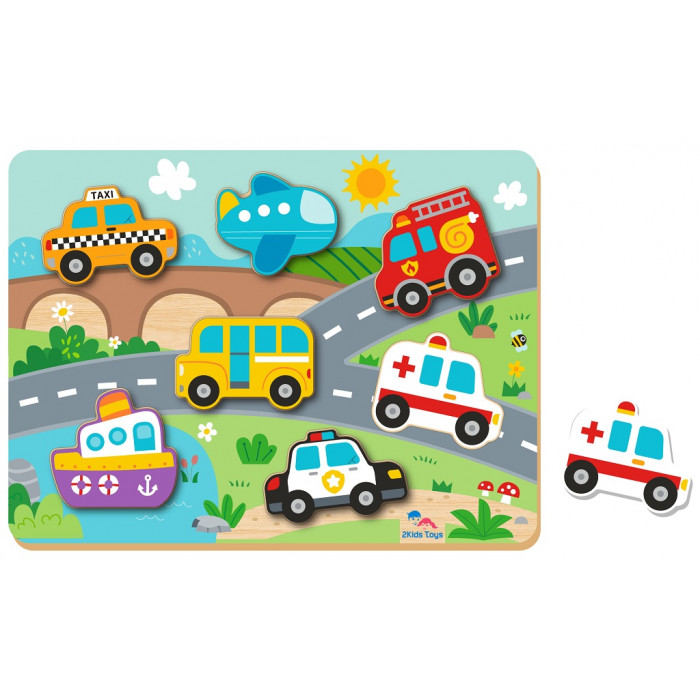 Vkládacie puzzle Doprava, 8 dielov