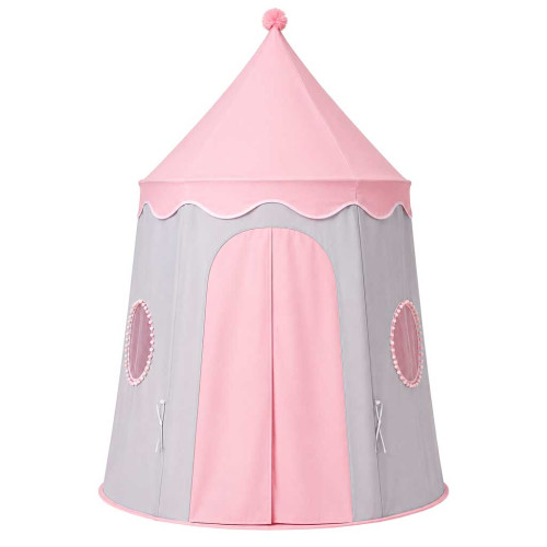 Detský stan Zámok skladací sivo-ružový, tipi