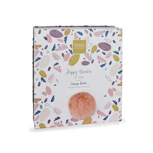 Doudou Darčeková sada - Plyšový zajačik s muchláčikom 25 cm staroružová