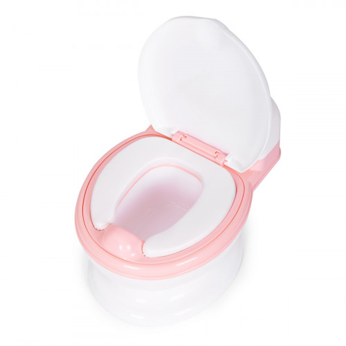 Detský nočník, WC toaleta s vyberateľnou nádobou, uzavierateľný, s toaletnou kefkou, pink