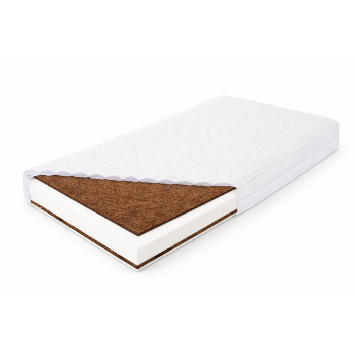 Matrac do postieľky kokos/pena/kokos 120 x 60 cm KOMFORT, Danpol, biela