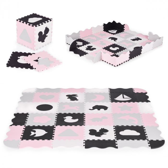 Pěnové puzzle pre deti, podložka Tvary a zvieratká