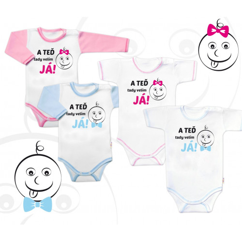 Baby Nellys Body dlhý rukáv s vtipným textom, A TEĎ tady velím JÁ!, Kluk, veľ. 86
