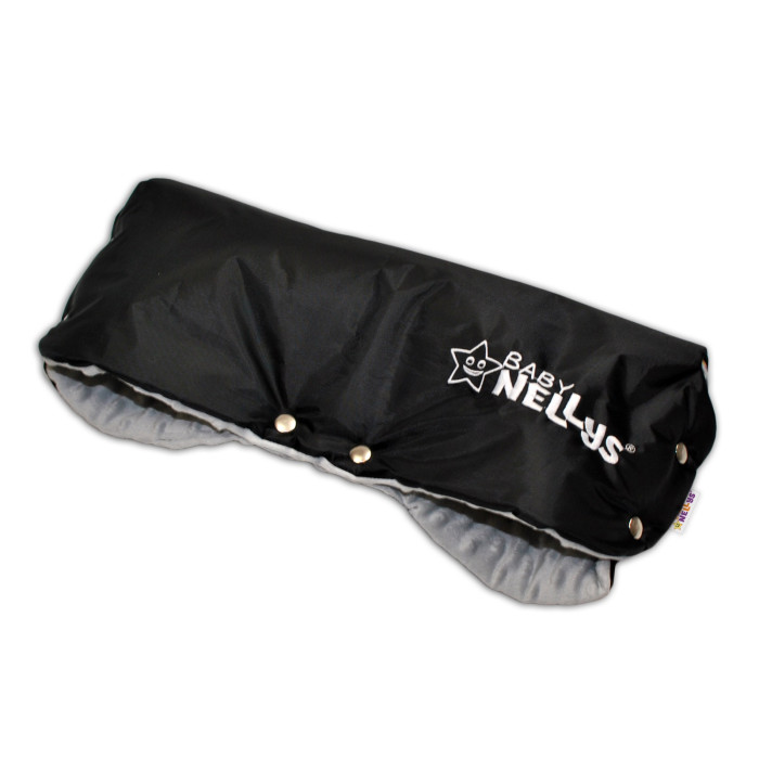 Rukávnik ku kočíku Baby Nellys ® Minky - sv. sivá/čierny