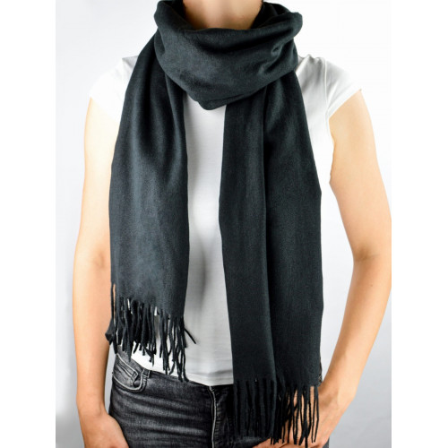 Zimný šál, hladký, uni - čierná