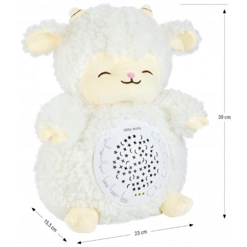 Plyšová Ovečka s projektorom, biela/smotanová