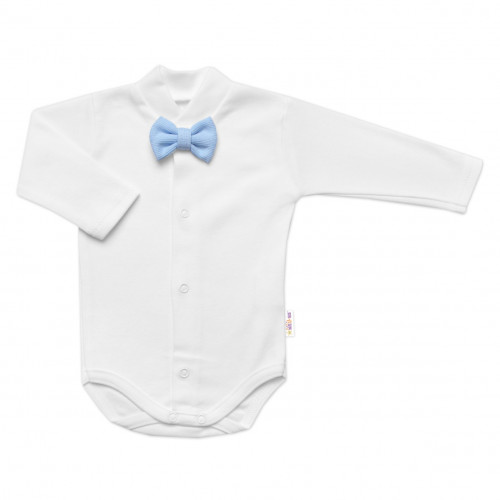 Bavlnená súprava Gentleman 3D, body, polodupačky s lacnom + čiapočka, modrá/biela, veľ. 62