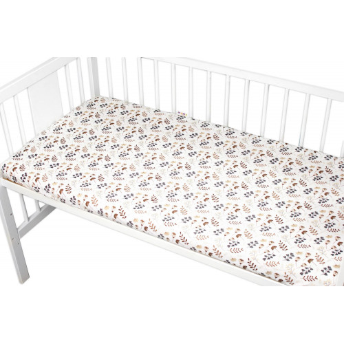 Bavlnené prestieradlo, Lúka, Baby Nellys, biela/béžová, 140x70 cm