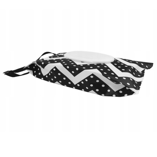 Puzdro/obal na vlhčené obrúsky, Zig Zag - čierna, biela