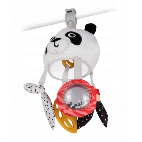 Závesná plyšová hračka s hrkálkou a klipom Canpol Babies, Panda