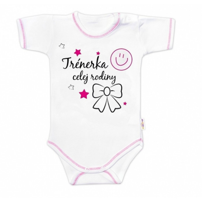 Body krátky rukáv Baby Nellys, Trénerka celej rodiny, holka, veľ. 80