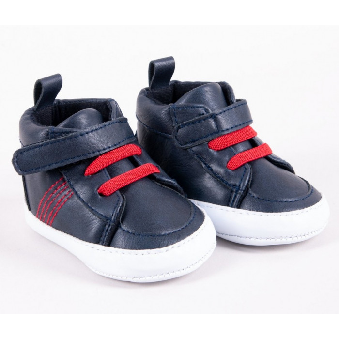 YO! Dojčenské topánky/capáčky prešívané Boy, na suchý zips - granátové
