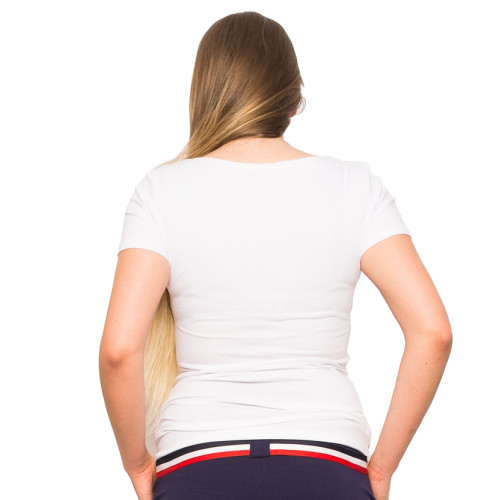 Be MaaMaa Tehotenské triko/halenka - Ústa, bílá, vel. L