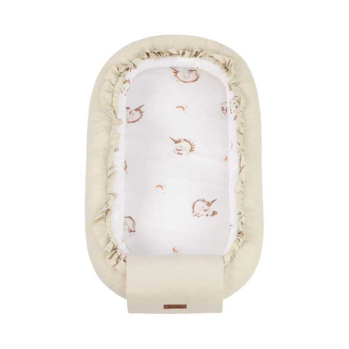 Hniezdočko pre bábätko, bavlnené, obojstranné, Jednorožec, béžový