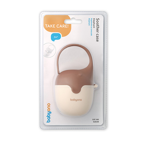 Obal na cumlík sloník – hygienický box na cumlík, béžová, hnedá