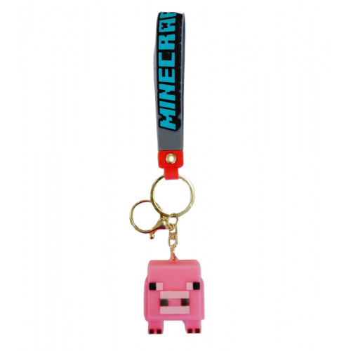 Detská kľúčenka Minecraft Prasa s pútkom a karabínou