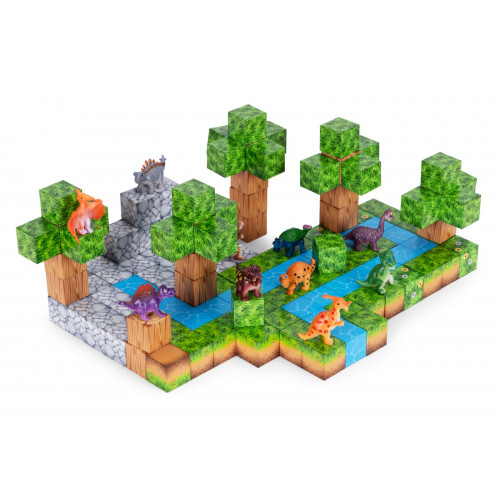 Magnetické stavebné kocky pre deti dinosaury 142 dielikov