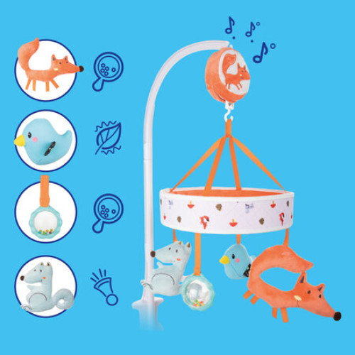 Kolotoč nad postieľku FOX s hracou skriňou