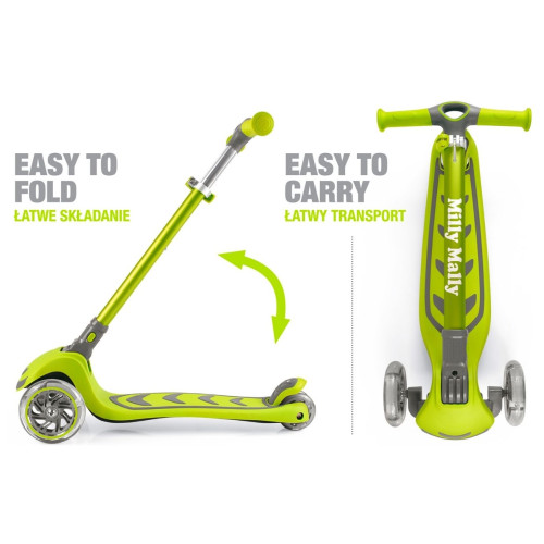 Detská trojkolesová kolobežka BOOGIE Scooter LED - zelená