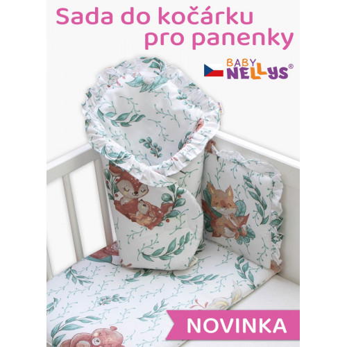 Sada pre bábiku 3D - zavinovačka, perinka a vankúšik, Lulu Natural, mätová