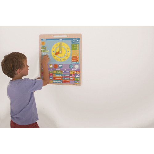 Bigjigs Toys Anglický magnetický kalendár s hodinami