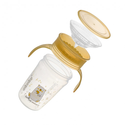Nevylievajúci hrnček s úchytmi, I love mum Mummy 240 ml, transparentný/žltý