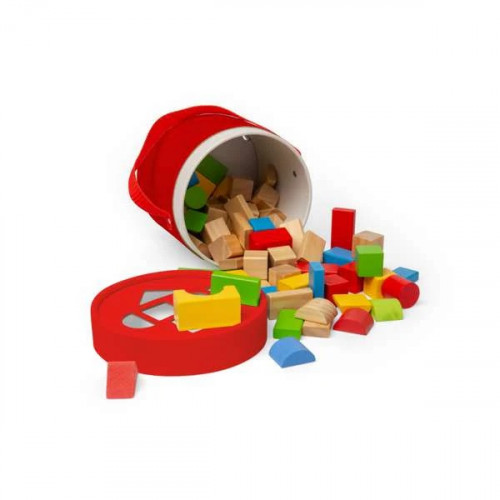 Bigjigs Toys Prvé drevené kocky a vkladačka v bubienku