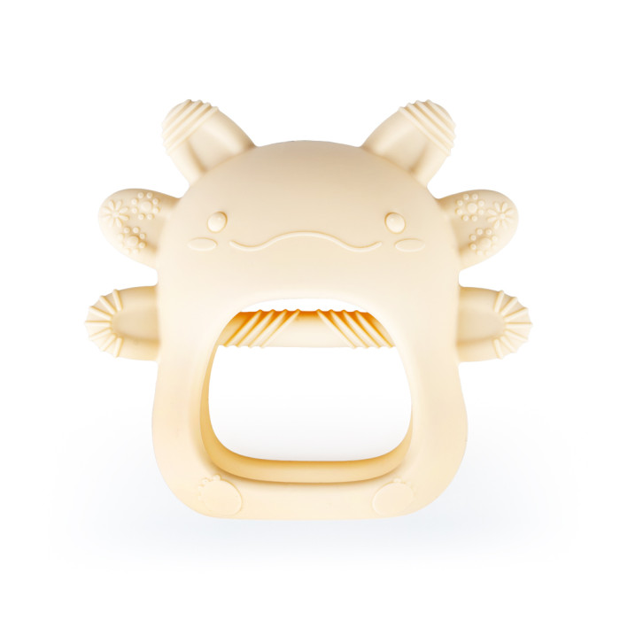 Silikónové hryzátko Axolotl - béžové, 3m+