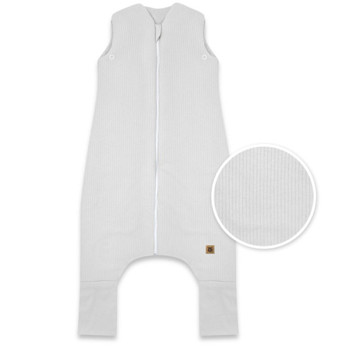 Spací vak so zahrnovacími nohavičkami, Soft Interlock, prúžok, šedý, veľ. M