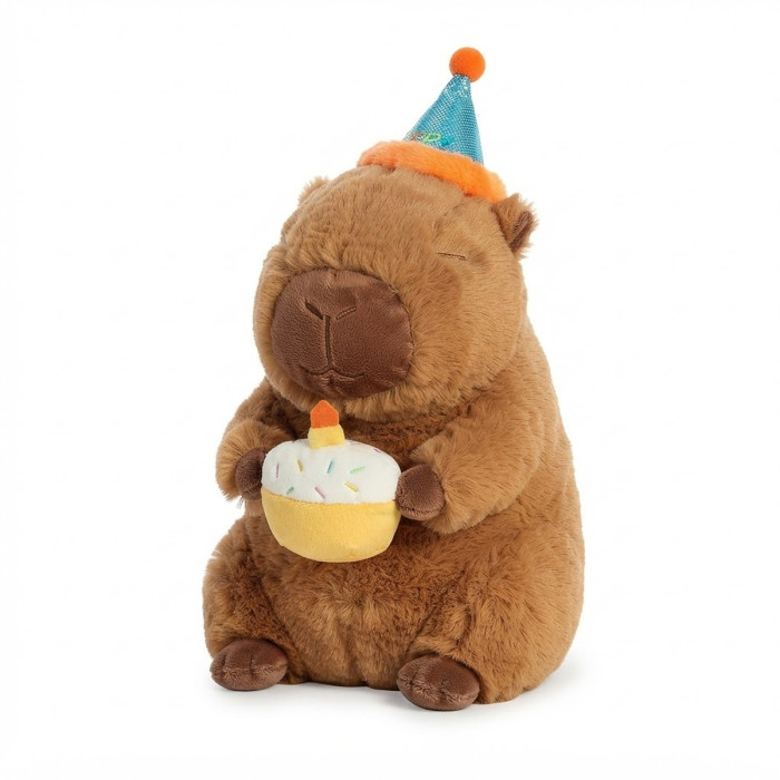 Plyšová hračka Kapybara s tortou Happy Birthday 30cm